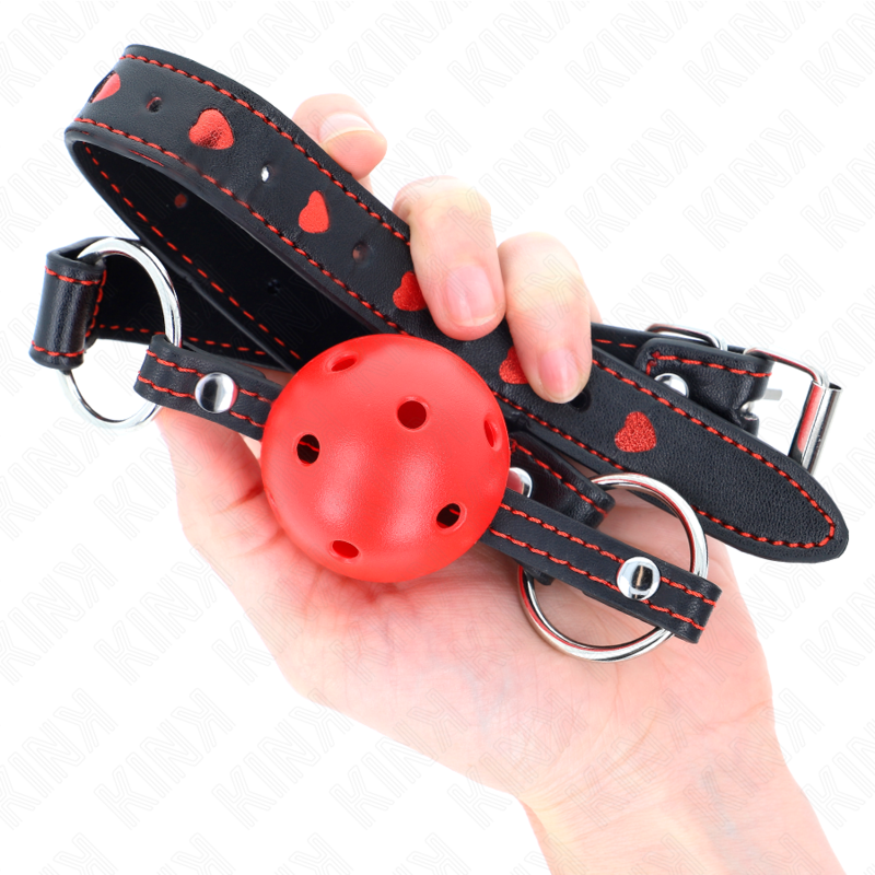 KINK - HOLLOW HARD RED BALL GAG MODEL 2 65 x 2.5 CM - NOCTURNA DESIRES