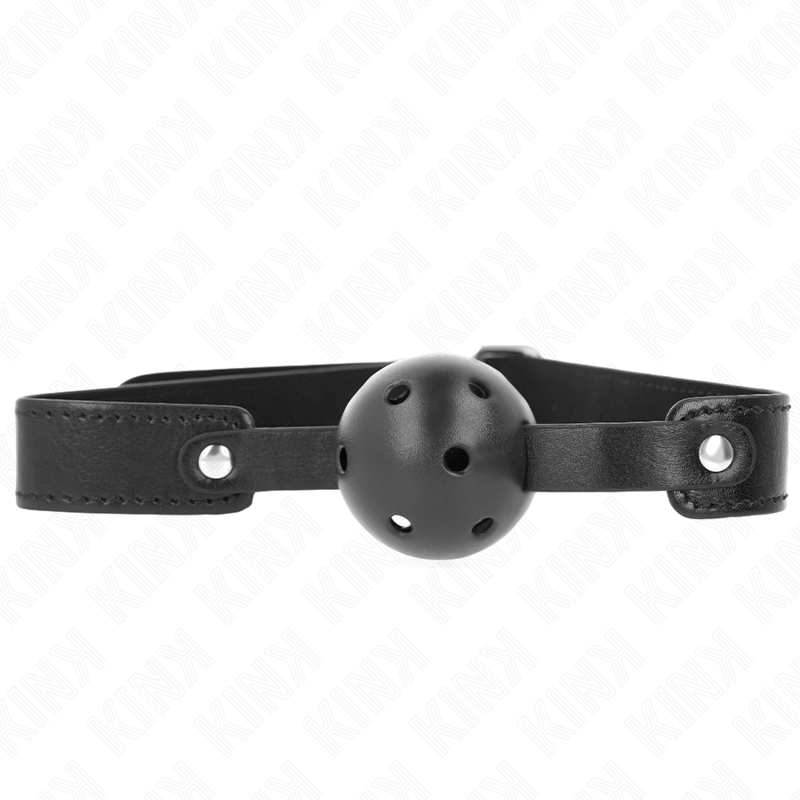 KINK - BLACK BREATHABLE BALL 4.5 CM GAG 65 x 2.5 CM - NOCTURNA DESIRES