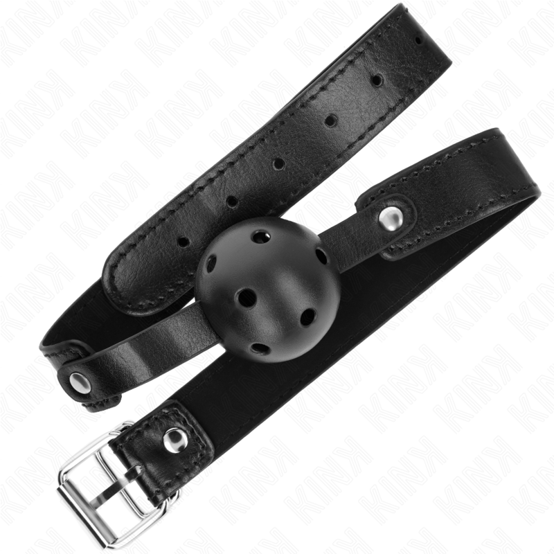 KINK - BLACK BREATHABLE BALL 4.5 CM GAG 65 x 2.5 CM - NOCTURNA DESIRES