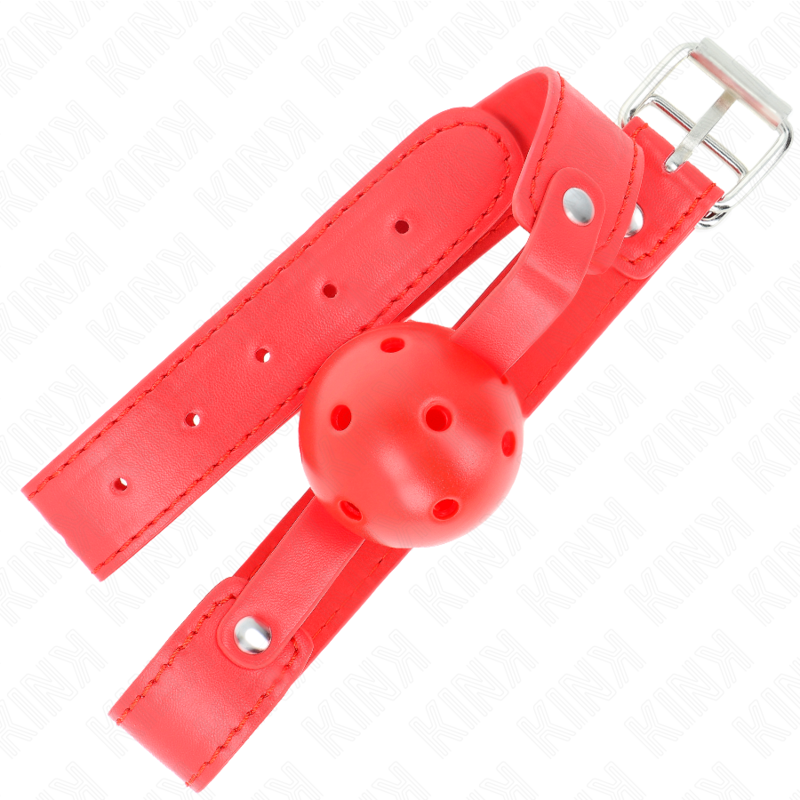 KINK - RED BREATHABLE BALL 4.5 CM GAG 65 x 2.5 CM - NOCTURNA DESIRES