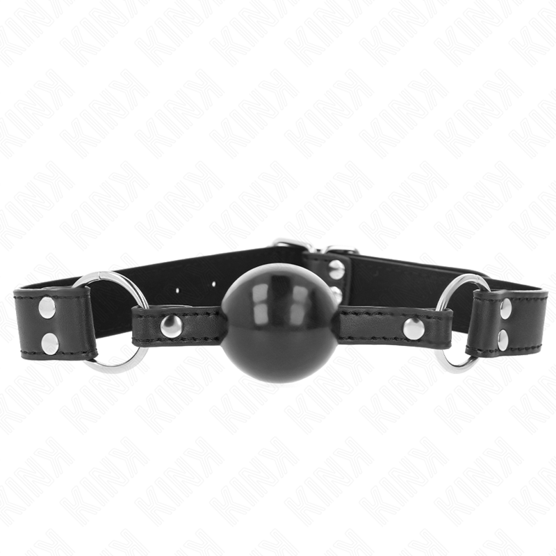 KINK - SOFT AND SOLID BALL 4 CM GAG WITH LEATHERETTE STRAP 62 x 2.5 CM ADJUSTABLE 42-58 CM - NOCTURNA DESIRES