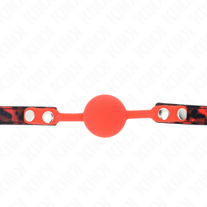 KINK - MODEL 2 SILICONE BALL 4 CM GAG WITH LOCK 60 x 2 CM - NOCTURNA DESIRES