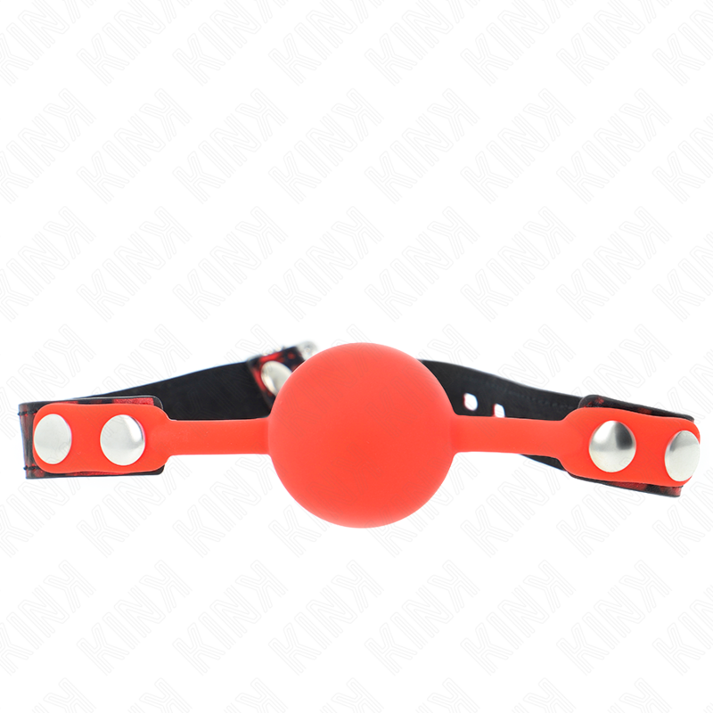 KINK - MODEL 2 SILICONE BALL 4 CM GAG WITH LOCK 60 x 2 CM - NOCTURNA DESIRES