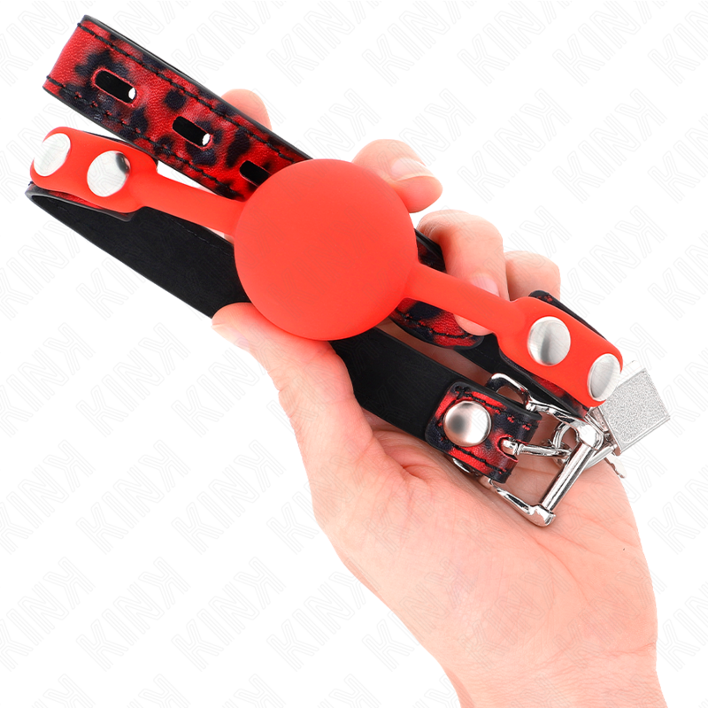 KINK - MODEL 2 SILICONE BALL 4 CM GAG WITH LOCK 60 x 2 CM - NOCTURNA DESIRES