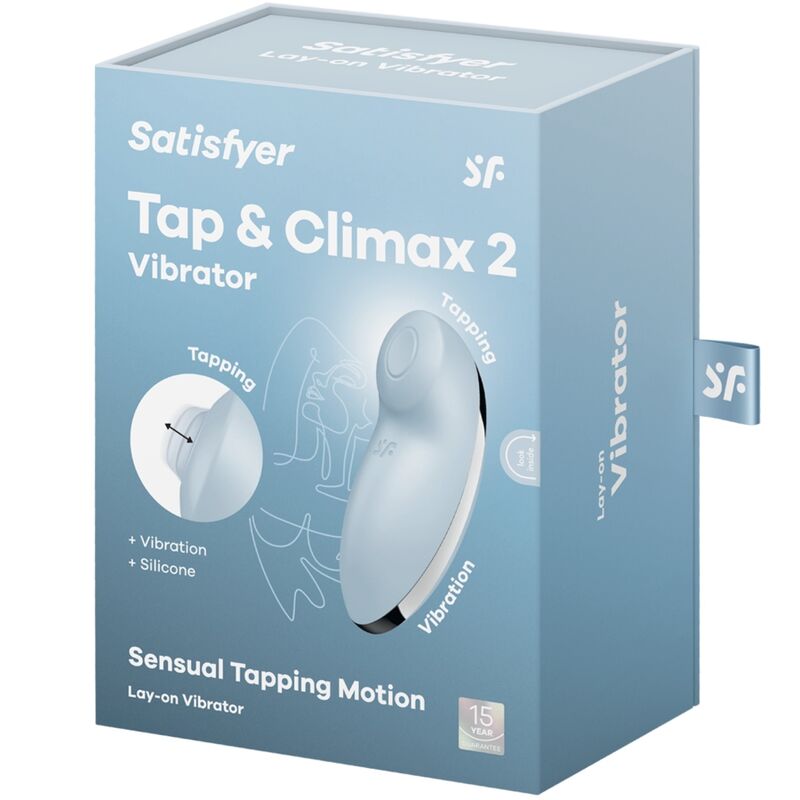 SATISFYER - TAP & CLIMAX 2 VIBRATOR & STIMULATOR BLUE - NOCTURNA DESIRES