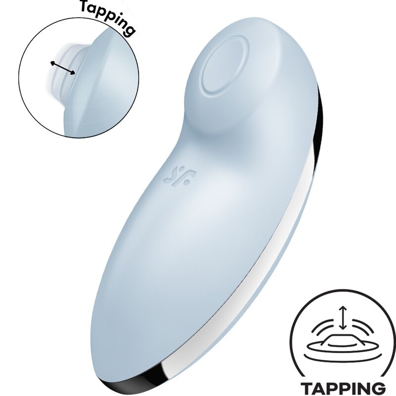 SATISFYER - TAP & CLIMAX 2 VIBRATOR & STIMULATOR BLUE - NOCTURNA DESIRES