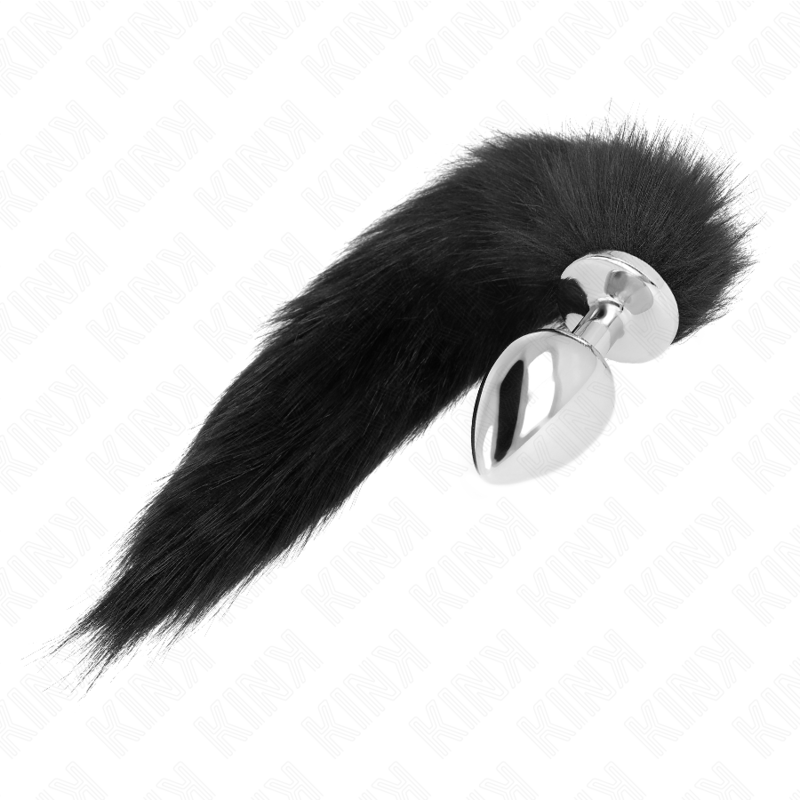 KINK - ANAL PLUG SIZE L 10 X 4 CM WITH SYNTHETIC TAIL 40 CM BLACK - NOCTURNA DESIRES