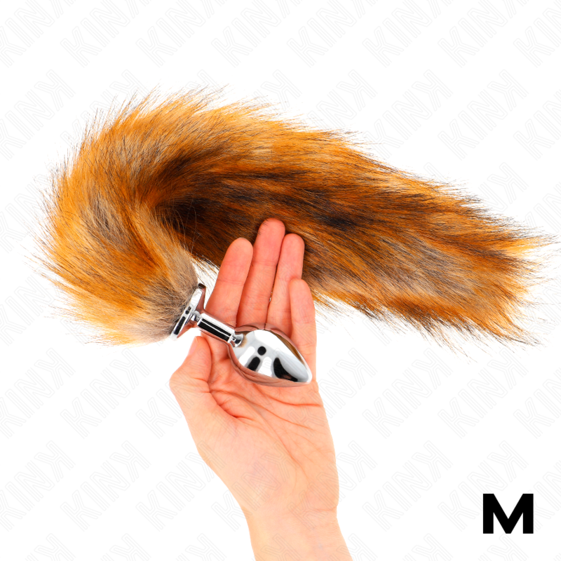 KINK - ANAL PLUG SIZE M 8 X 3.5 CM WITH SYNTHETIC TAIL 40 CM BROWN - NOCTURNA DESIRES