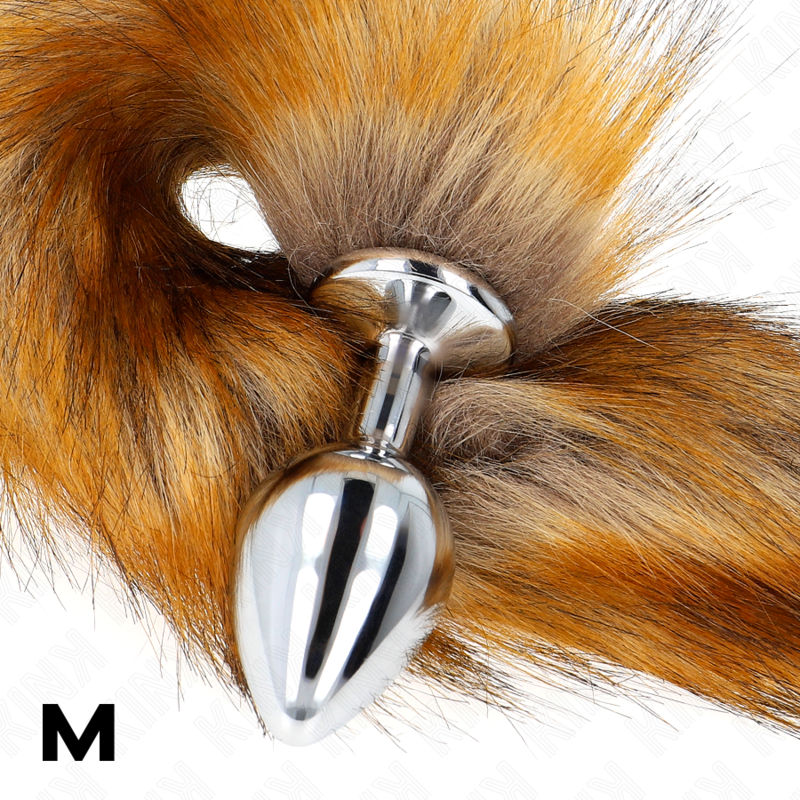 KINK - ANAL PLUG SIZE M 8 X 3.5 CM WITH SYNTHETIC TAIL 40 CM BROWN - NOCTURNA DESIRES