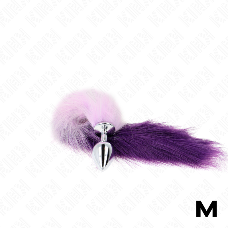 KINK - ANAL PLUG SIZE M 8 X 3.5 CM WITH SYNTHETIC TAIL 40 CM PURPLE - NOCTURNA DESIRES
