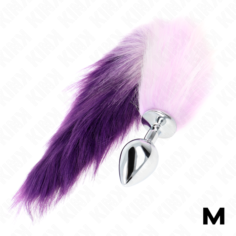 KINK - ANAL PLUG SIZE M 8 X 3.5 CM WITH SYNTHETIC TAIL 40 CM PURPLE - NOCTURNA DESIRES