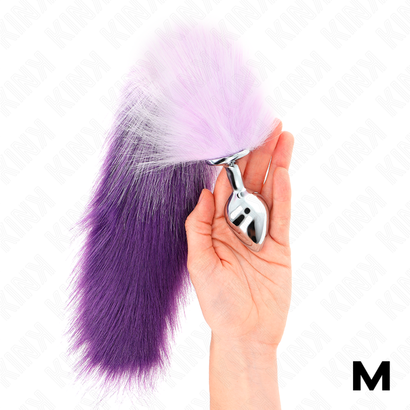 KINK - ANAL PLUG SIZE M 8 X 3.5 CM WITH SYNTHETIC TAIL 40 CM PURPLE - NOCTURNA DESIRES