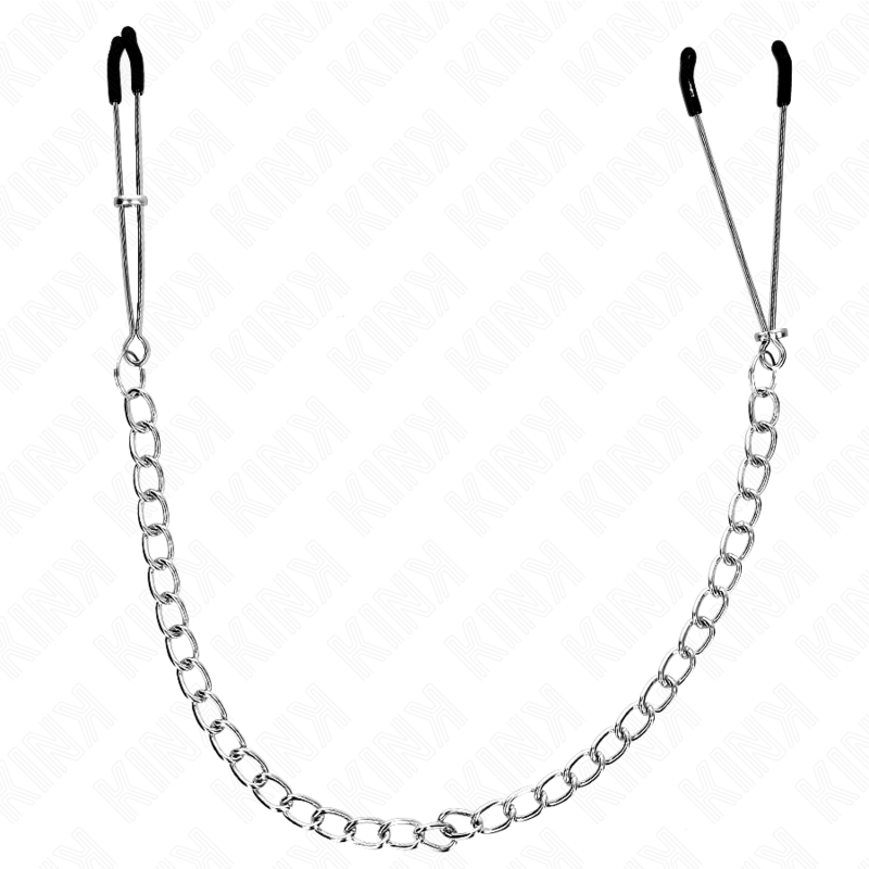 KINK - THIN NIPPLE CLAMPS WITH THICK CHAIN 30 CM - NOCTURNA DESIRES