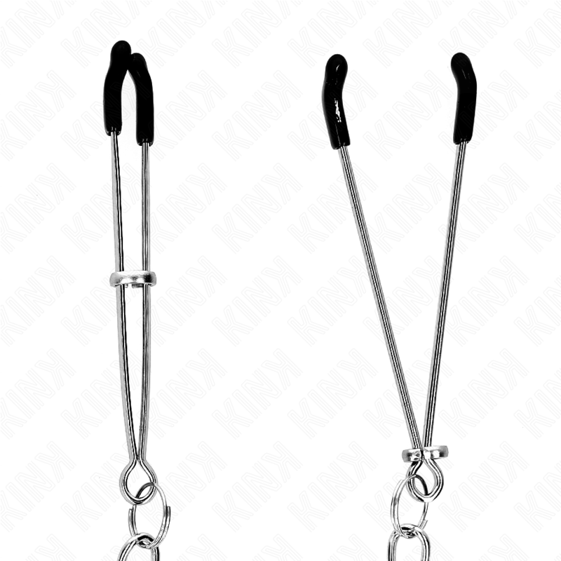 KINK - THIN NIPPLE CLAMPS WITH THICK CHAIN 30 CM - NOCTURNA DESIRES