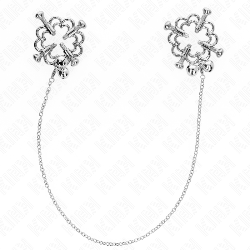 KINK - METAL FLOWER NIPPLE CLAMPS WITH CHAIN - NOCTURNA DESIRES