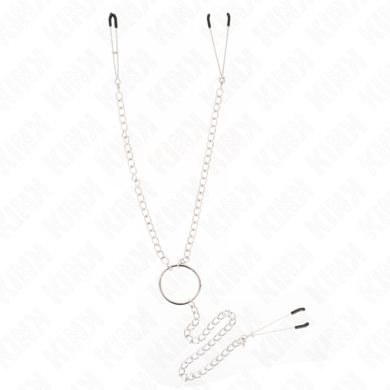 KINK - TRIPLE NIPPLE AND CLIT CLAMPS WITH CHAIN MODEL 1 - NOCTURNA DESIRES