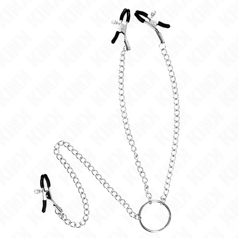 KINK - TRIPLE NIPPLE AND CLIT CLAMPS WITH CHAIN MODEL 0 - NOCTURNA DESIRES
