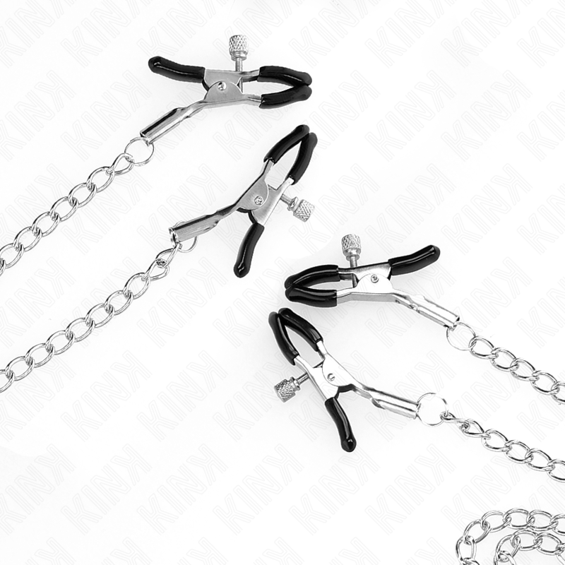KINK - 4 NIPPLE AND CLIT CLAMPS ADJUSTABLE SILVER - NOCTURNA DESIRES
