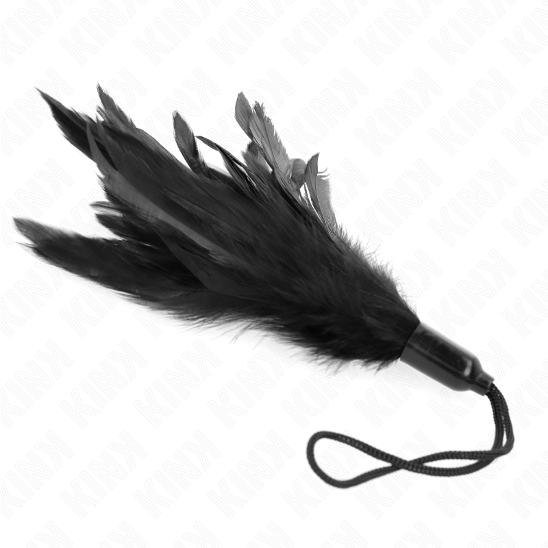 KINK - TICKLE FEATHERS WITH ROPE HANDLE PLASTIC BASE 15 CM - NOCTURNA DESIRES