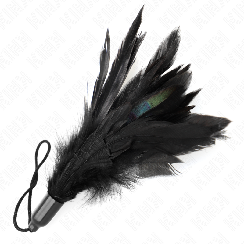 KINK - TICKLE FEATHERS WITH ROPE HANDLE PLASTIC BASE 15 CM - NOCTURNA DESIRES