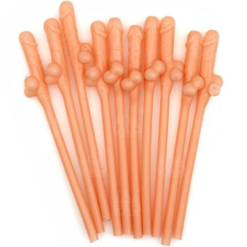 DIABLO PICANTE - 10 PENIS SHAPED STRAWS - NOCTURNA DESIRES