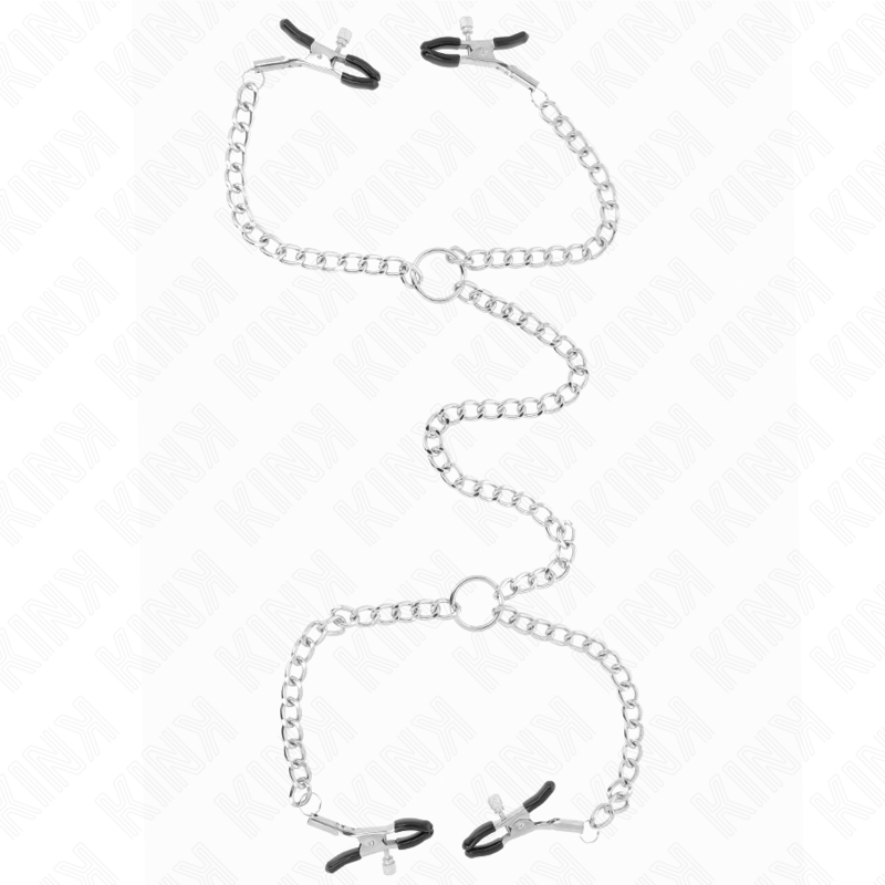 KINK - 4 CHAIN NIPPLE CLAMPS 32 CM WITH LITTLE CHAINS 14 CM - NOCTURNA DESIRES