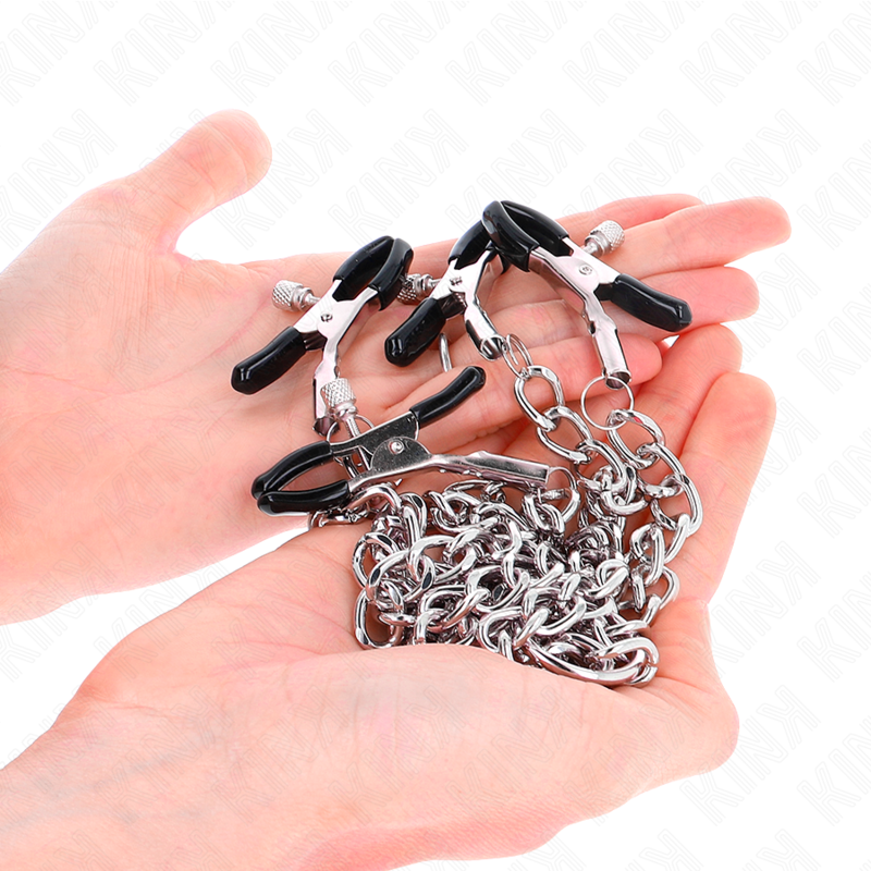 KINK - 4 CHAIN NIPPLE CLAMPS 32 CM WITH LITTLE CHAINS 14 CM - NOCTURNA DESIRES
