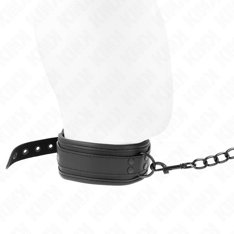 KINK - NEOPRENE BONDAGE COLLAR MODEL 1 WITH BELT 78 CM ADJUSTABLE 37.5 X 49.5 CM - NOCTURNA DESIRES