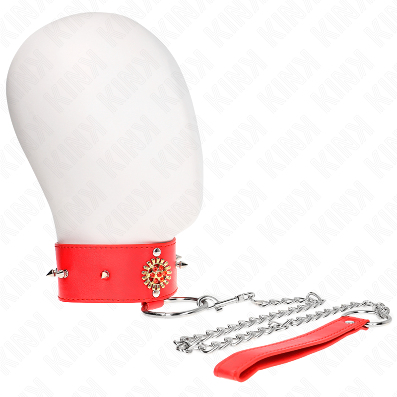 KINK - RED DIAMOND NECKLACE WITH BELT 65 CM AJDUSTABLE 35-51 CM X 7 CM - NOCTURNA DESIRES