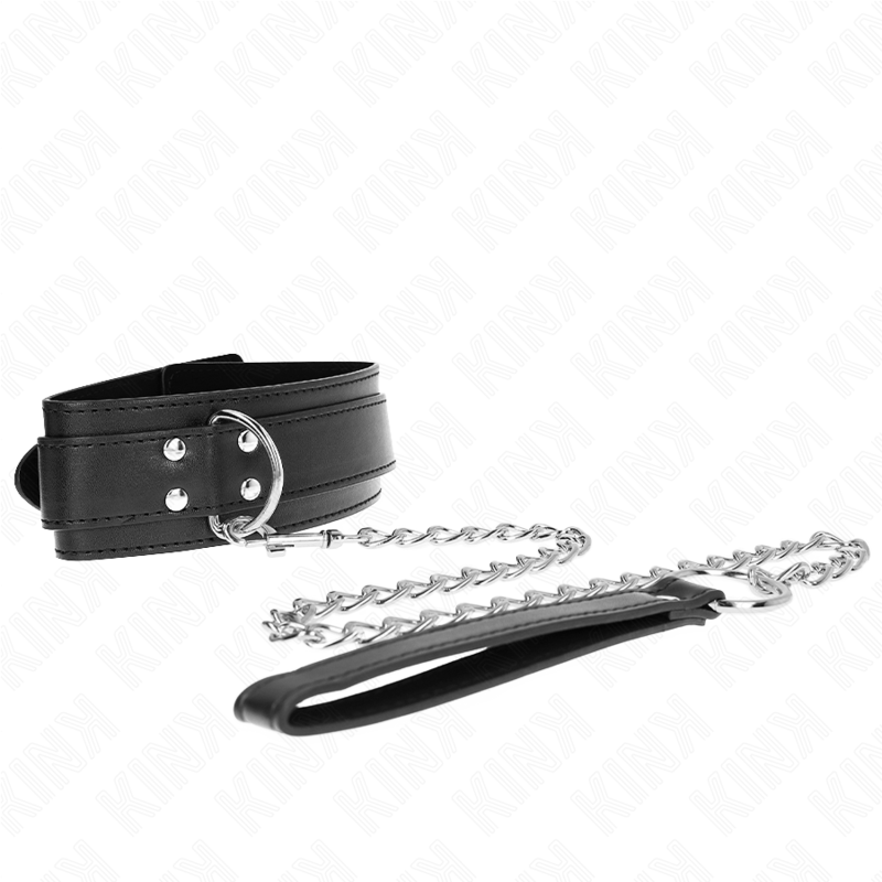 KINK - NECKLACE WITH STRAP 65 CM SILVER BUCKLES ADJUSTABLE 33-46 CM X 5.5 CM - NOCTURNA DESIRES