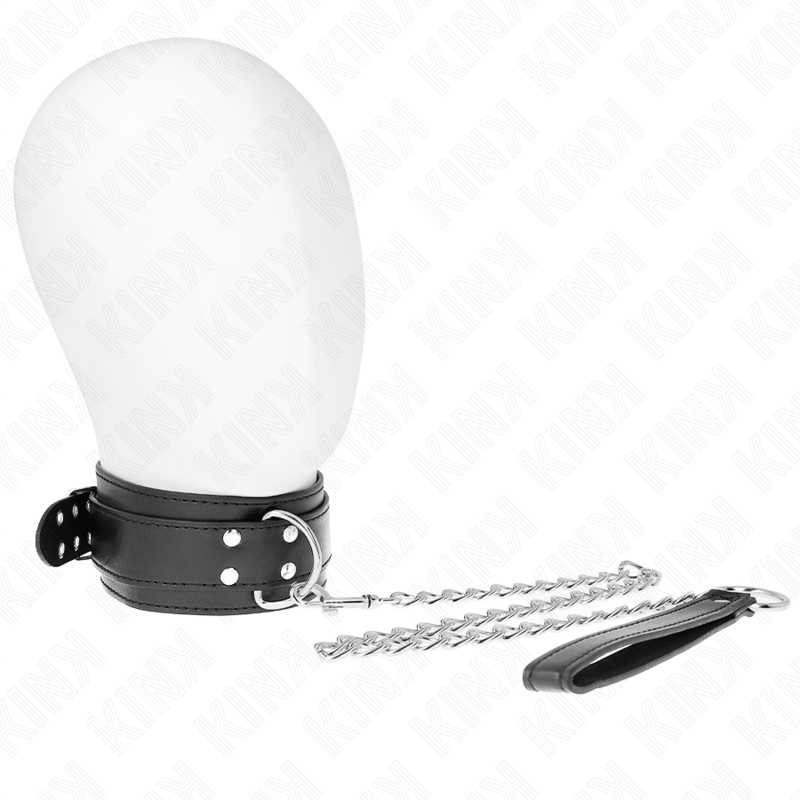 KINK - NECKLACE WITH STRAP 65 CM SILVER BUCKLES ADJUSTABLE 33-46 CM X 5.5 CM - NOCTURNA DESIRES