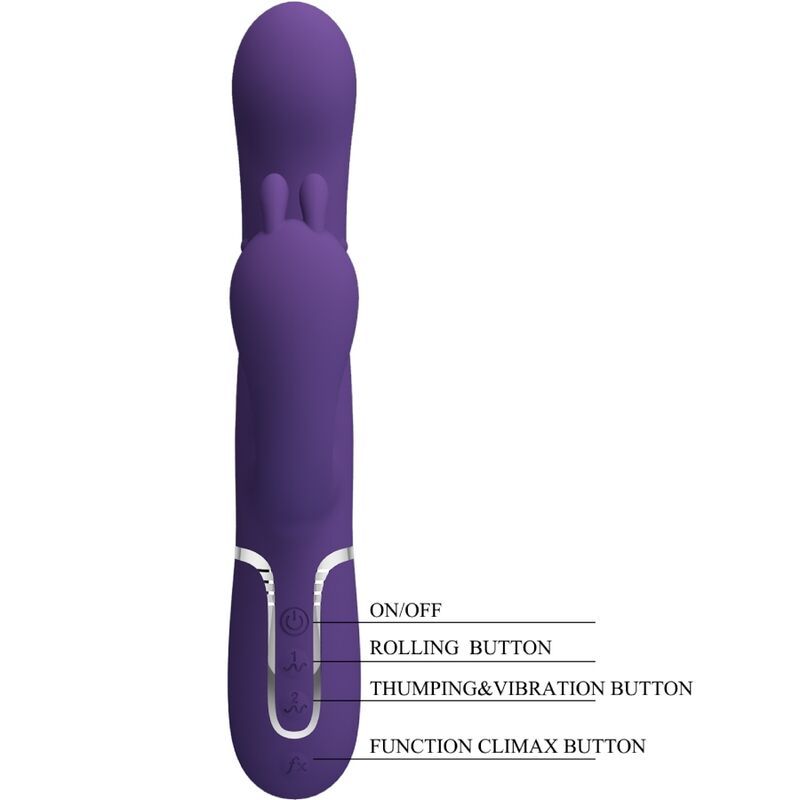 PRETTY LOVE - CAMMY TRIPLE VIBRATOR MULTIFUNCTION 4 IN 1 PURPLE - NOCTURNA DESIRES