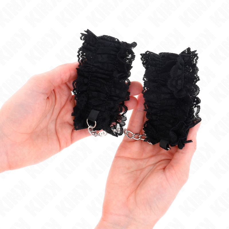 KINK - LACE ELASTIC WRIST RESTRAINTS NEGRO - NOCTURNA DESIRES