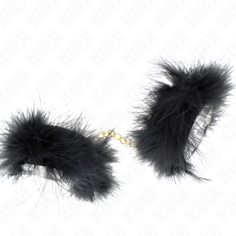 KINK - FEATHER HAND CUFFS WITH GOLD CHAIN MODEL 0 - NOCTURNA DESIRES