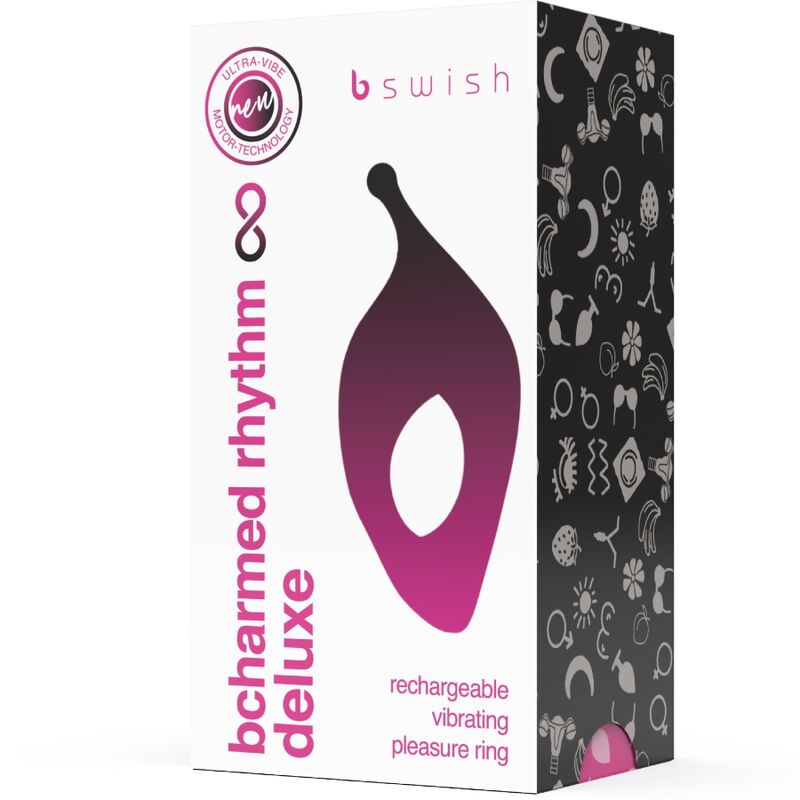B SWISH - BCHARMED RHYTHM INFINITE DELUXE PENIS RING 15 VIBRATIONS BLACK - NOCTURNA DESIRES