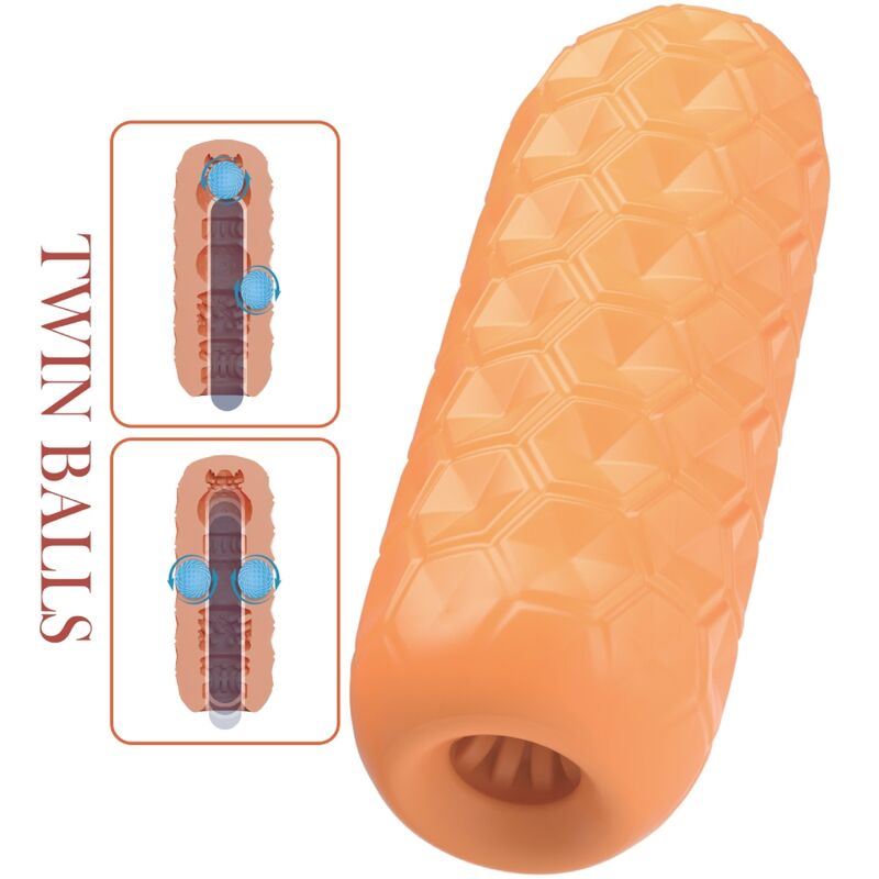PRETTY LOVE - TWIN BALLS MALE MASTURBATOR ORANGE - NOCTURNA DESIRES