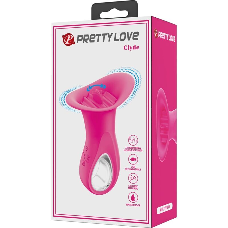PRETTY LOVE - CLYDE ORAL VIBRATOR VIBRATING TONGUE 12 VIBRATIONS PINK - NOCTURNA DESIRES