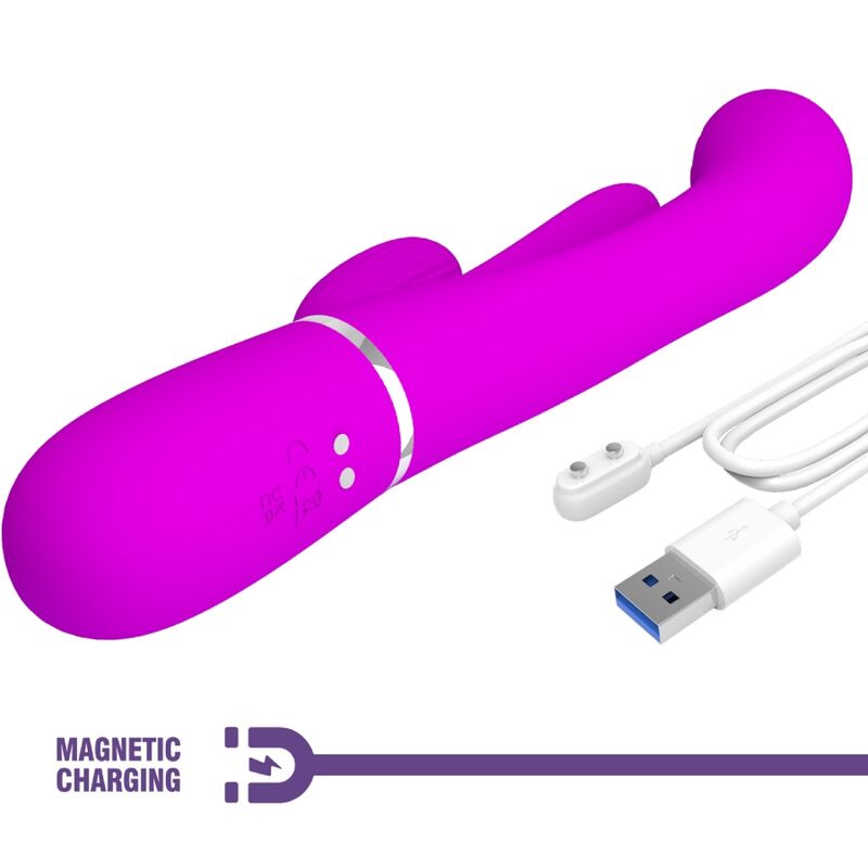 PRETTY LOVE - SHANIA TRIPLE RABBIT VIBRATOR MULTIFUNCTION PINK - NOCTURNA DESIRES