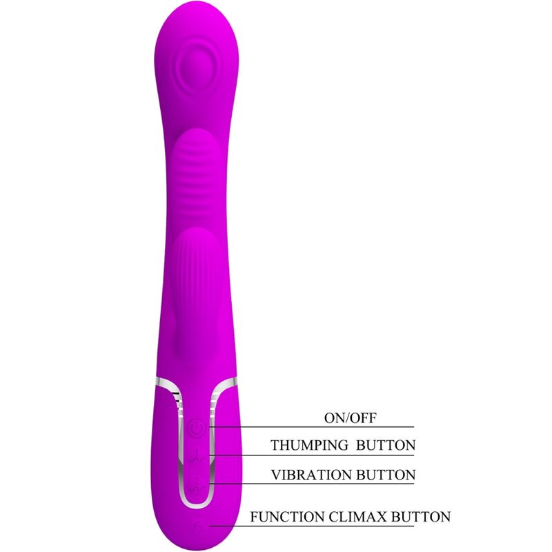 PRETTY LOVE - SHANIA TRIPLE RABBIT VIBRATOR MULTIFUNCTION PINK - NOCTURNA DESIRES