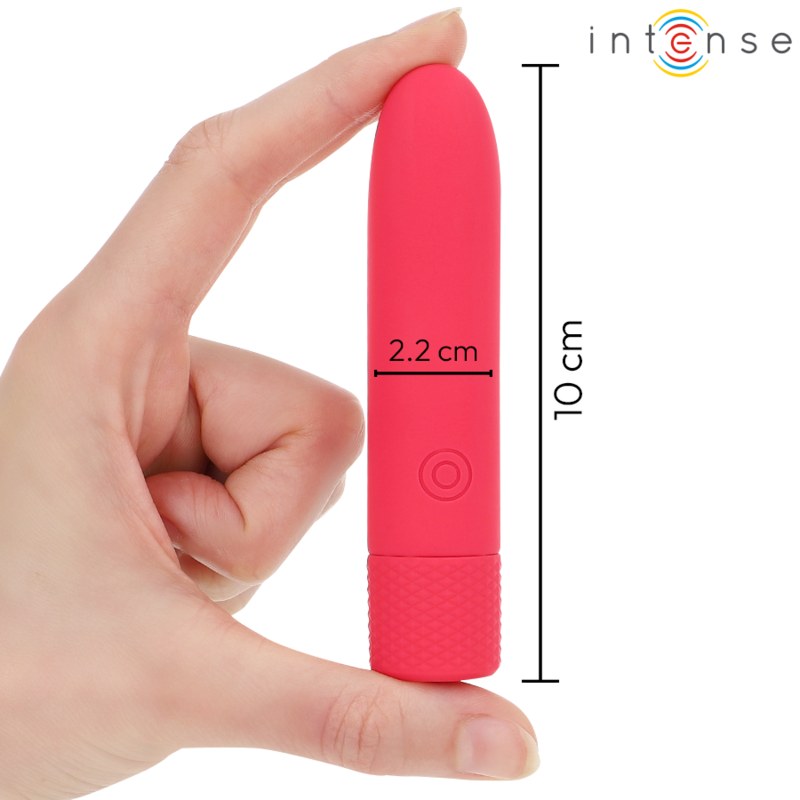 INTENSE - SYMONE USB RECHARGEABLE VIBRATING BULLET 8 VIBRATIONS RED 10 X 2.2 CM - NOCTURNA DESIRES
