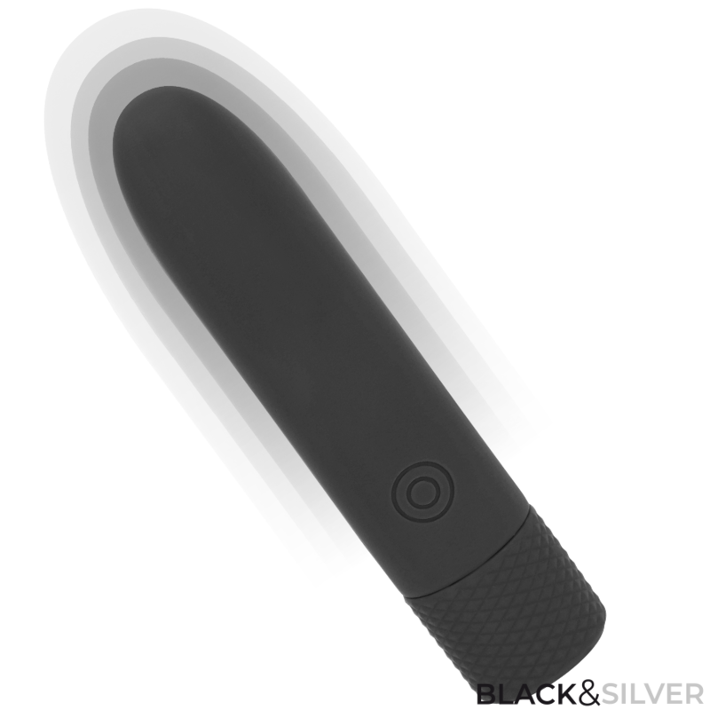 BLACK & SILVER - GERI USB RECHARGEABLE VIBRATING BULLET 8 VIBRATIONS BLACK 10 X 2.2 CM - NOCTURNA DESIRES