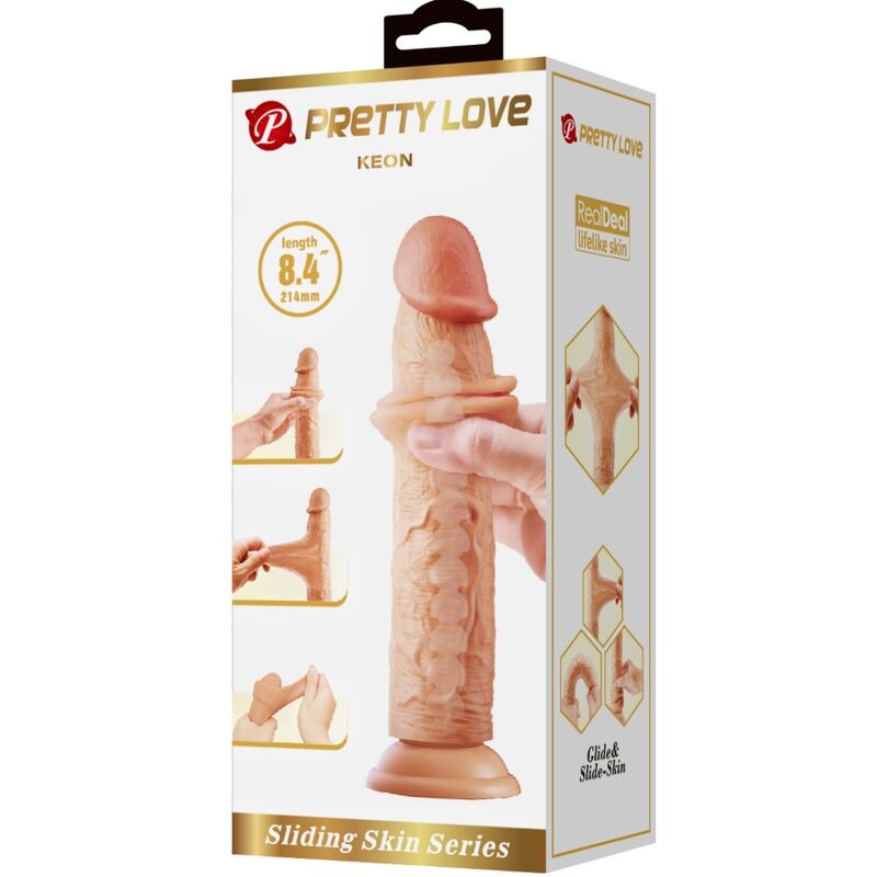 PRETTY LOVE - KEON REALISTIC DILDO 21 CM FLESH - NOCTURNA DESIRES