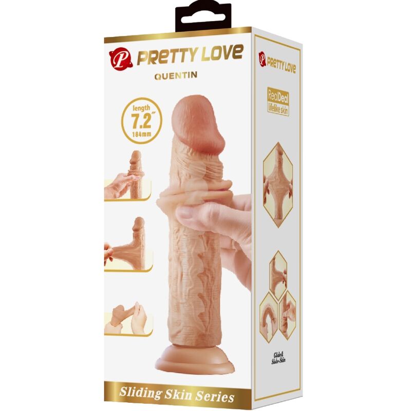 PRETTY LOVE - QUENTIN REALISTIC DILDO 18 CM FLESH - NOCTURNA DESIRES