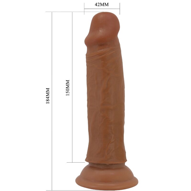 PRETTY LOVE - QUENTIN REALISTIC DILDO 18 CM BROWN - NOCTURNA DESIRES