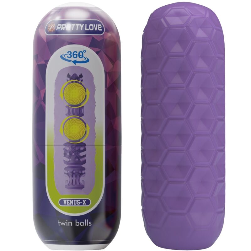 PRETTY LOVE - TWIN BALLS MALE MASTURBATOR PURPLE - NOCTURNA DESIRES