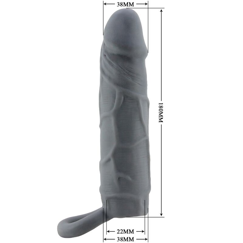 PRETTY LOVE - REALISTIC SKIN PENIS SLEEVE DARK GREY - NOCTURNA DESIRES