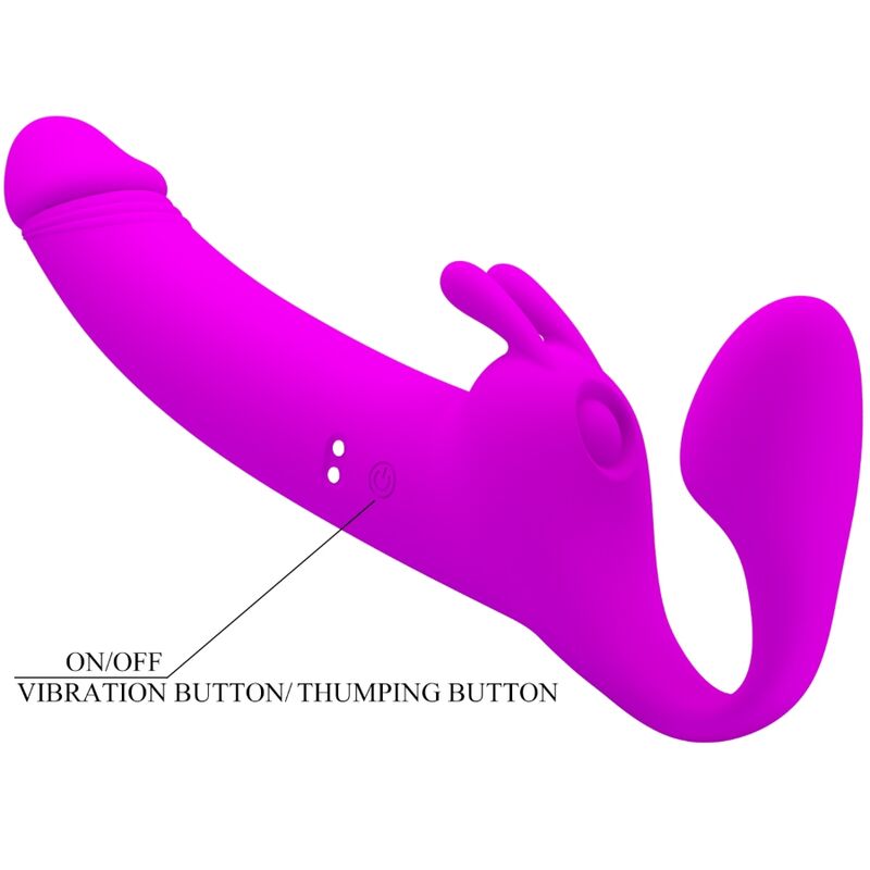 PRETTY LOVE - ZANINI STRAPLESS STRAP-ON 10 VIBRATIONS PURPLE - NOCTURNA DESIRES