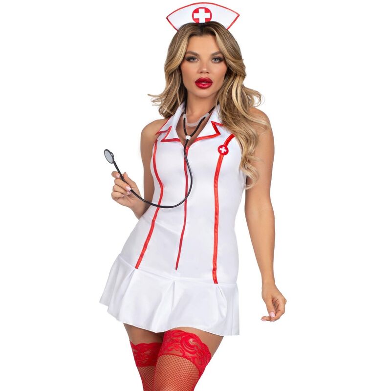 LEG AVENUE - HEAD NURSE COSTUME WHITE S/M - NOCTURNA DESIRES