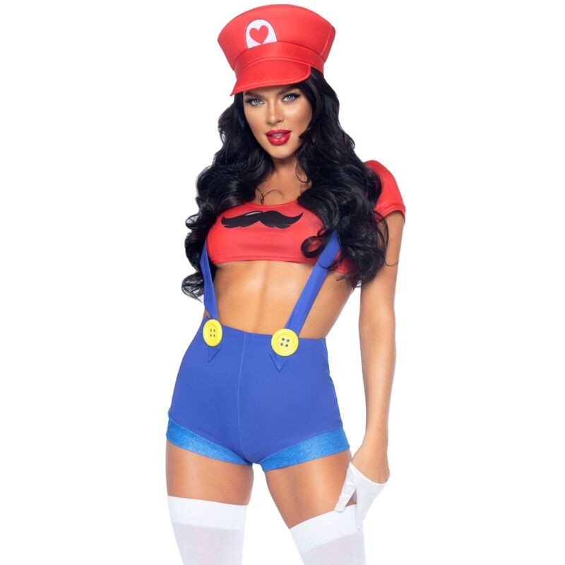 LEG AVENUE - SEXY COSTUME MARIO BROS RED/BLUE S - NOCTURNA DESIRES
