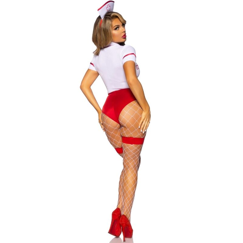 LEG AVENUE - SEXY NURSE COSTUME RED/WHITE S - NOCTURNA DESIRES